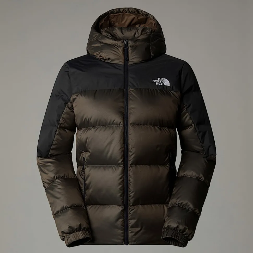 Fashion The North Face Diablo 2.0 Dunjakke Med Hætte Til Damer Smokey Brown Black Heather-TNF Black