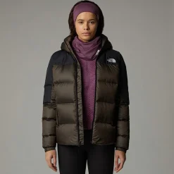 Fashion The North Face Diablo 2.0 Dunjakke Med Hætte Til Damer Smokey Brown Black Heather-TNF Black