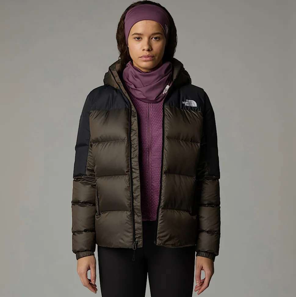 Fashion The North Face Diablo 2.0 Dunjakke Med Hætte Til Damer Smokey Brown Black Heather-TNF Black