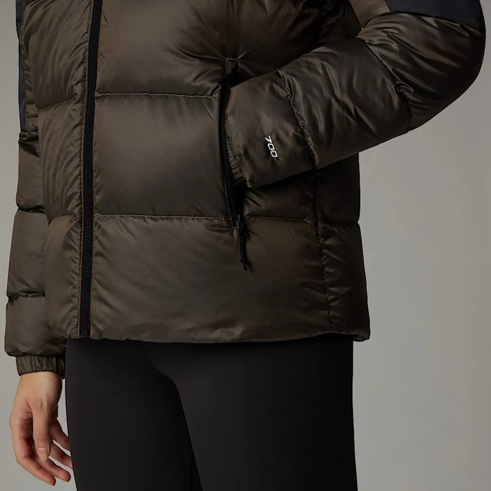 Fashion The North Face Diablo 2.0 Dunjakke Med Hætte Til Damer Smokey Brown Black Heather-TNF Black