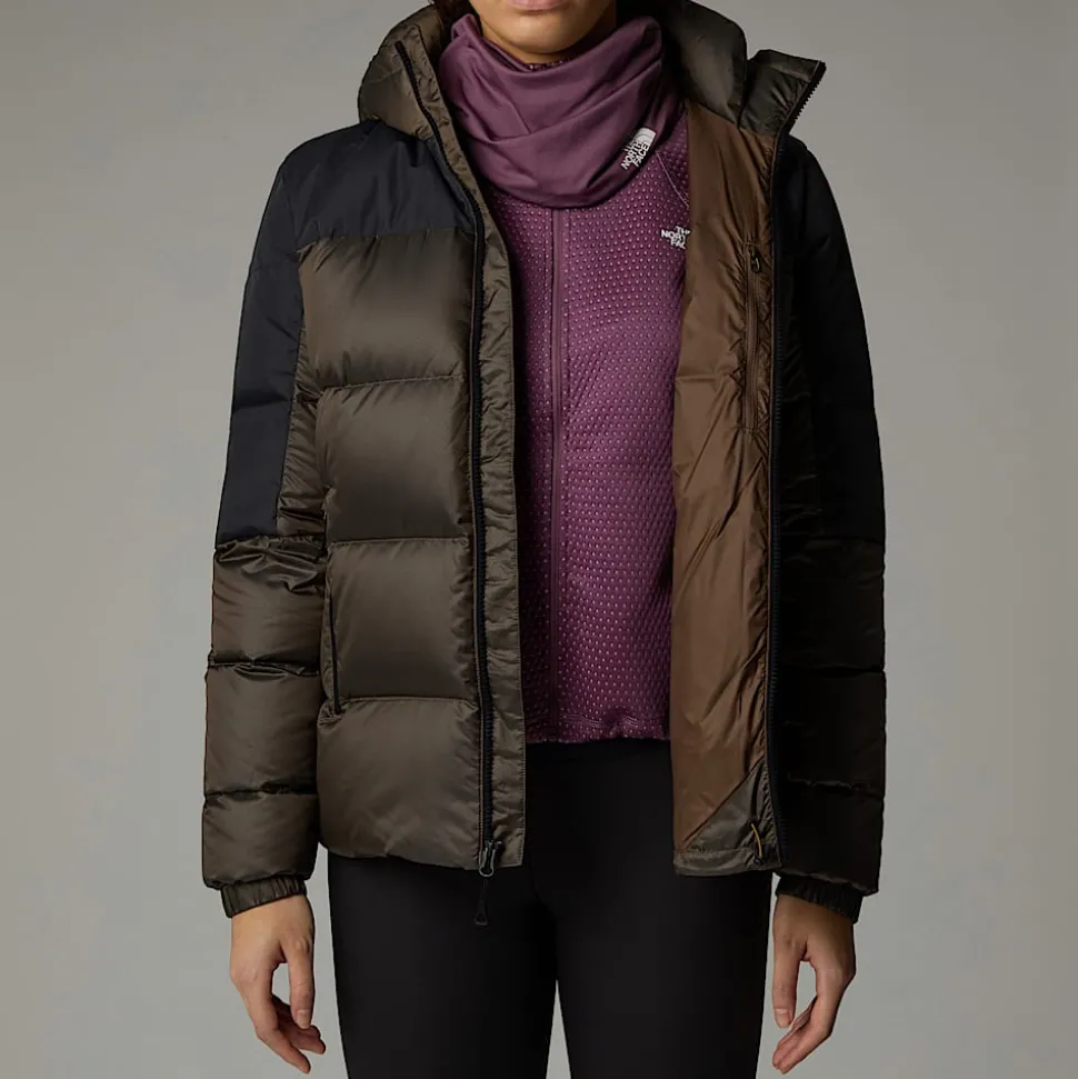 Fashion The North Face Diablo 2.0 Dunjakke Med Hætte Til Damer Smokey Brown Black Heather-TNF Black