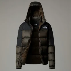 Fashion The North Face Diablo 2.0 Dunjakke Med Hætte Til Damer Smokey Brown Black Heather-TNF Black