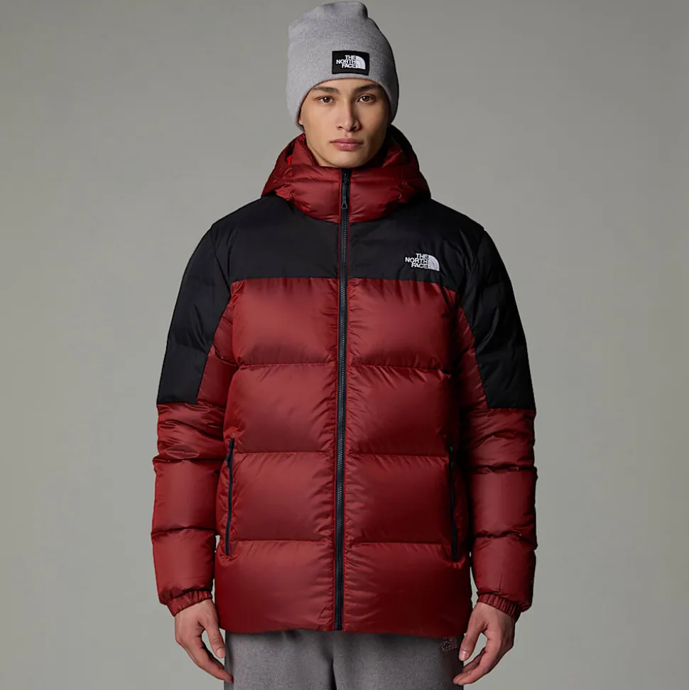 Shop The North Face Diablo 2.0 Dunjakke Med Hætte Til Herrer High Risk Red Black Heather-TNF Black
