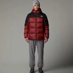 Shop The North Face Diablo 2.0 Dunjakke Med Hætte Til Herrer High Risk Red Black Heather-TNF Black