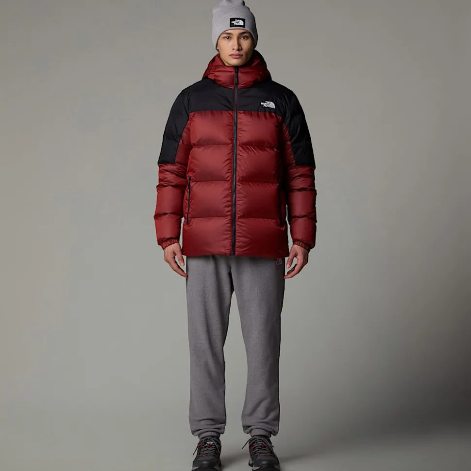 Shop The North Face Diablo 2.0 Dunjakke Med Hætte Til Herrer High Risk Red Black Heather-TNF Black