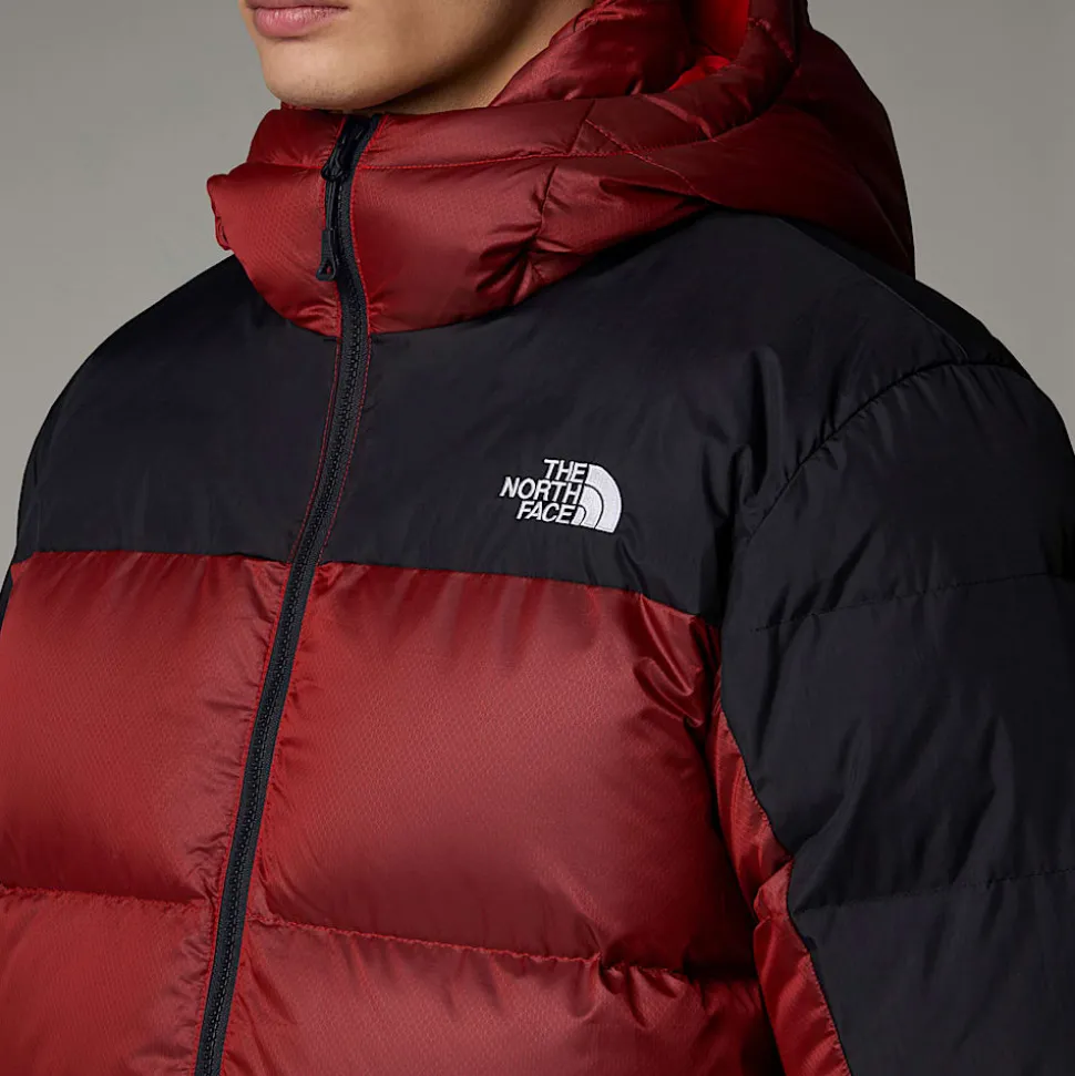 Shop The North Face Diablo 2.0 Dunjakke Med Hætte Til Herrer High Risk Red Black Heather-TNF Black