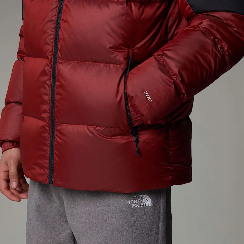 Shop The North Face Diablo 2.0 Dunjakke Med Hætte Til Herrer High Risk Red Black Heather-TNF Black