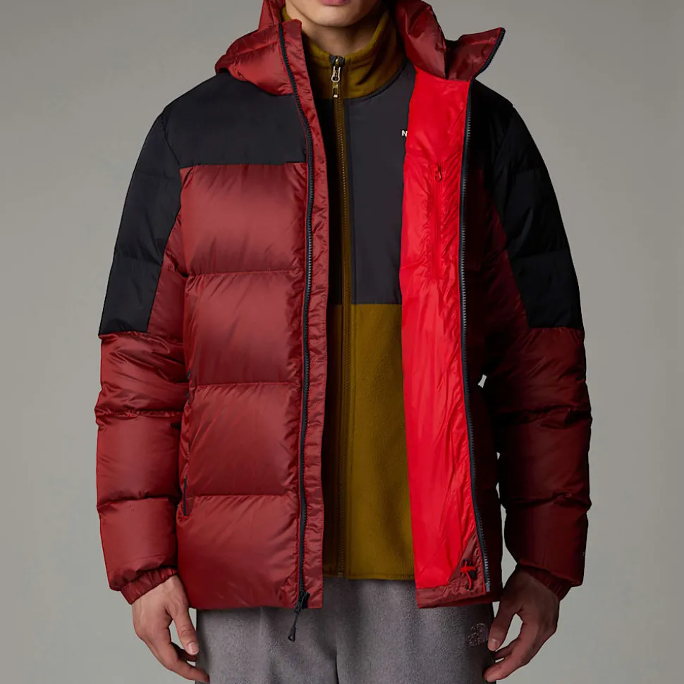 Shop The North Face Diablo 2.0 Dunjakke Med Hætte Til Herrer High Risk Red Black Heather-TNF Black