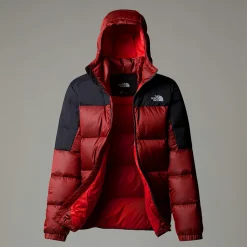 Shop The North Face Diablo 2.0 Dunjakke Med Hætte Til Herrer High Risk Red Black Heather-TNF Black