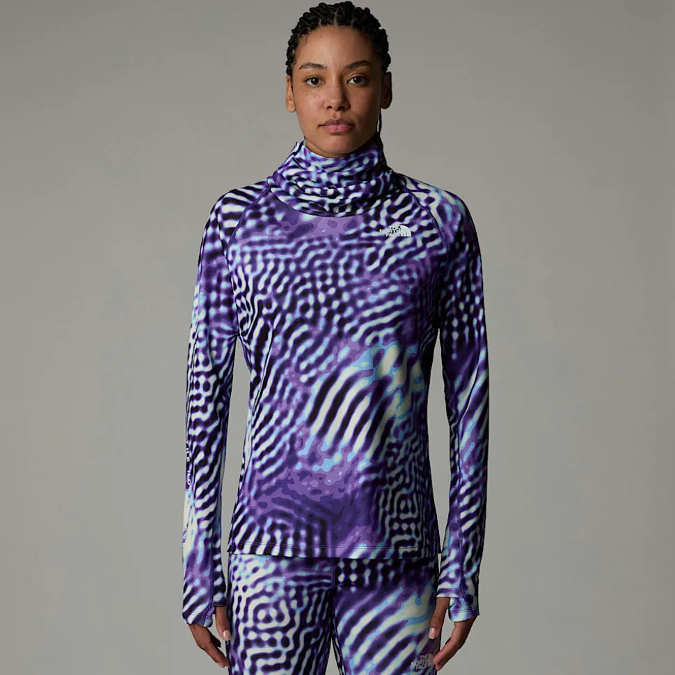 Best The North Face Dragline Baselayer T-shirt Med Lange ærmer Til Damer Peak Purple The Lift Print