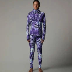 Best The North Face Dragline Baselayer T-shirt Med Lange ærmer Til Damer Peak Purple The Lift Print