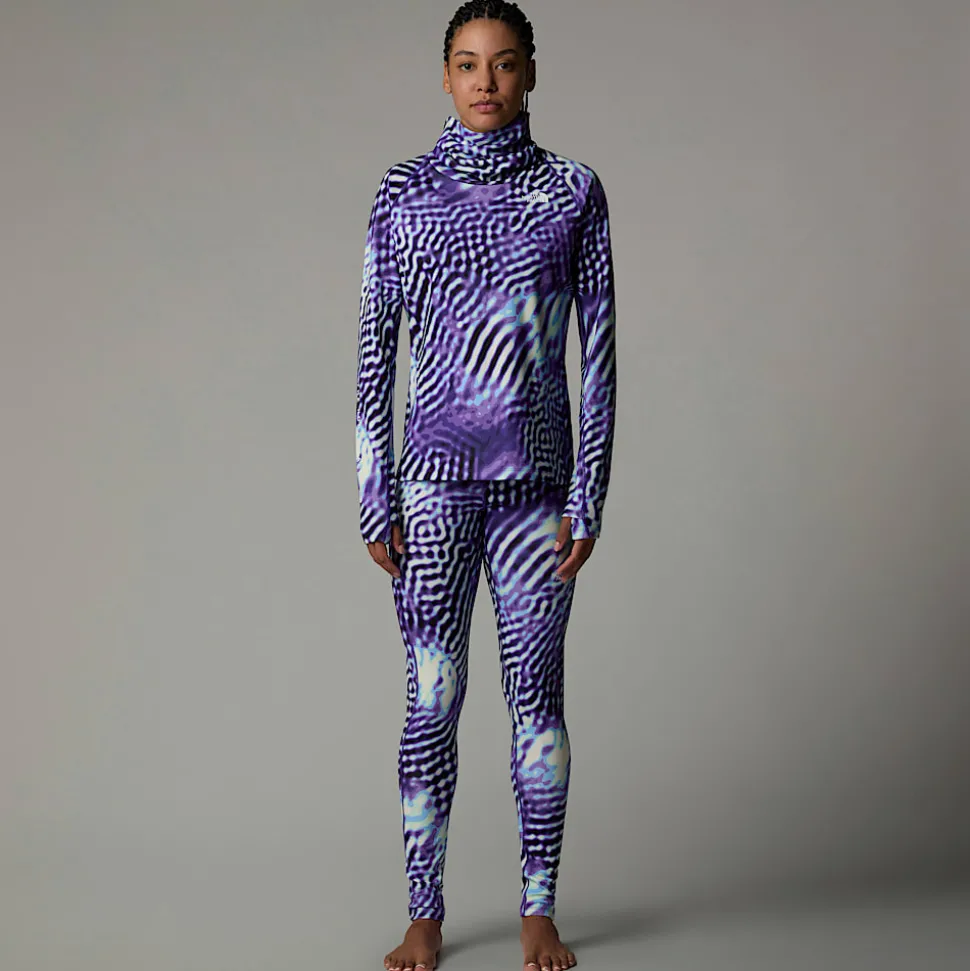 Best The North Face Dragline Baselayer T-shirt Med Lange ærmer Til Damer Peak Purple The Lift Print