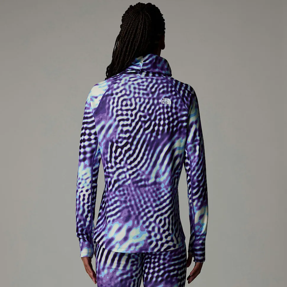 Best The North Face Dragline Baselayer T-shirt Med Lange ærmer Til Damer Peak Purple The Lift Print