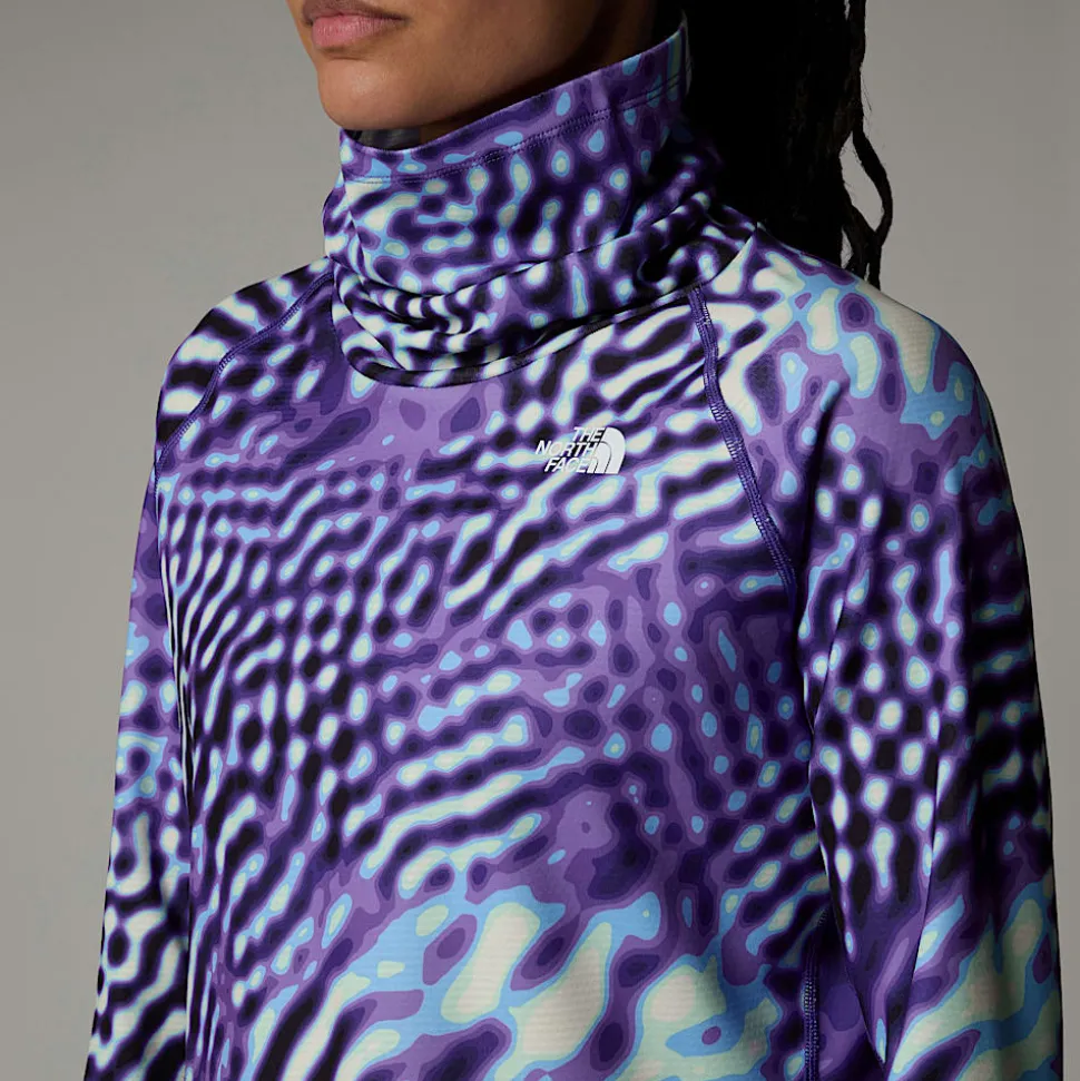 Best The North Face Dragline Baselayer T-shirt Med Lange ærmer Til Damer Peak Purple The Lift Print