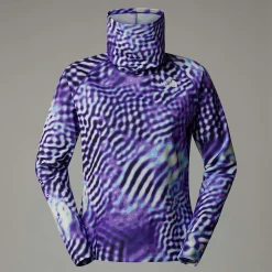 Best The North Face Dragline Baselayer T-shirt Med Lange ærmer Til Damer Peak Purple The Lift Print