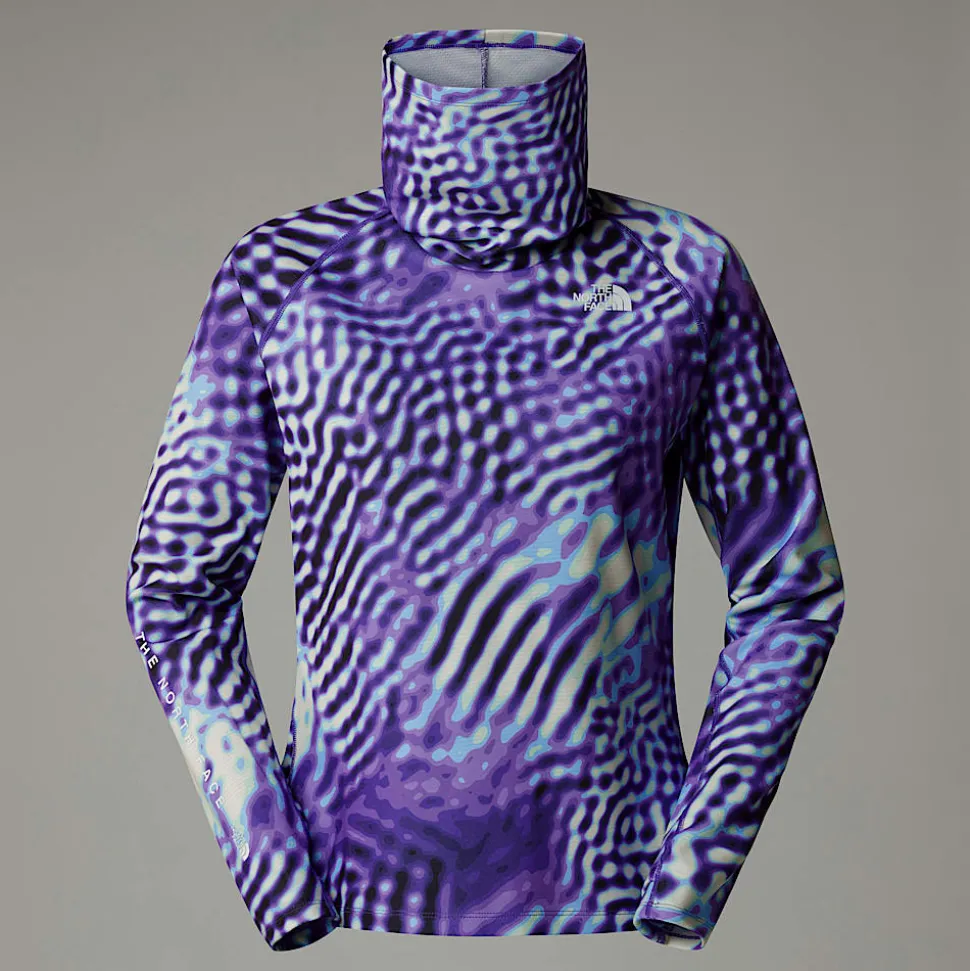 Best The North Face Dragline Baselayer T-shirt Med Lange ærmer Til Damer Peak Purple The Lift Print