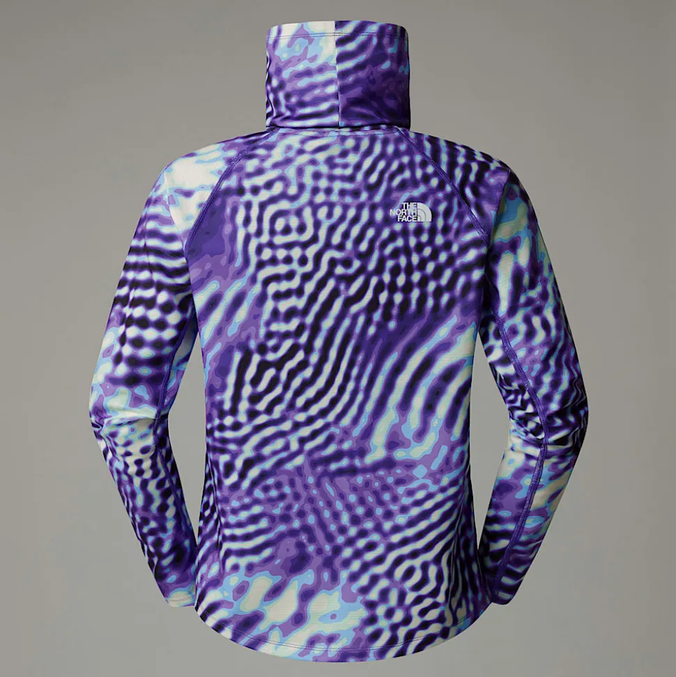 Best The North Face Dragline Baselayer T-shirt Med Lange ærmer Til Damer Peak Purple The Lift Print