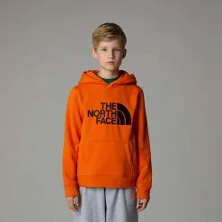 Cheap The North Face Drew Peak Hættetrøje Til Drenge TNF Orange