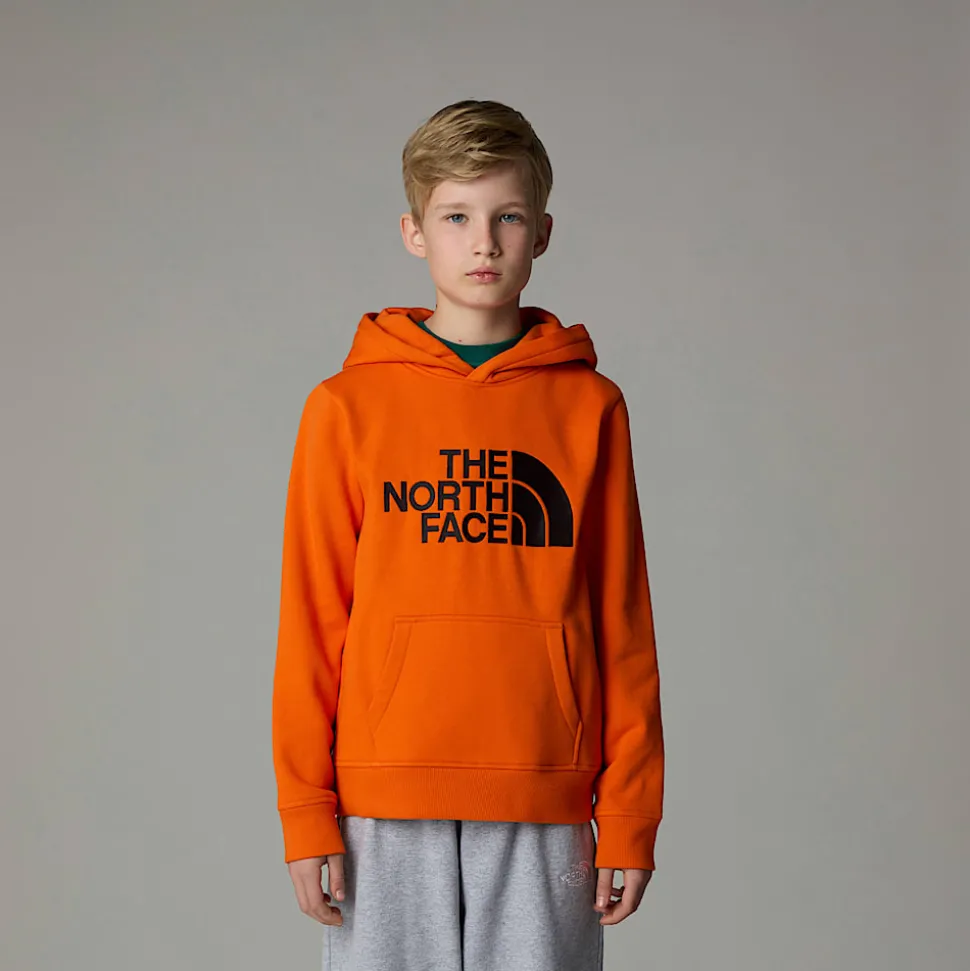 Cheap The North Face Drew Peak Hættetrøje Til Drenge TNF Orange