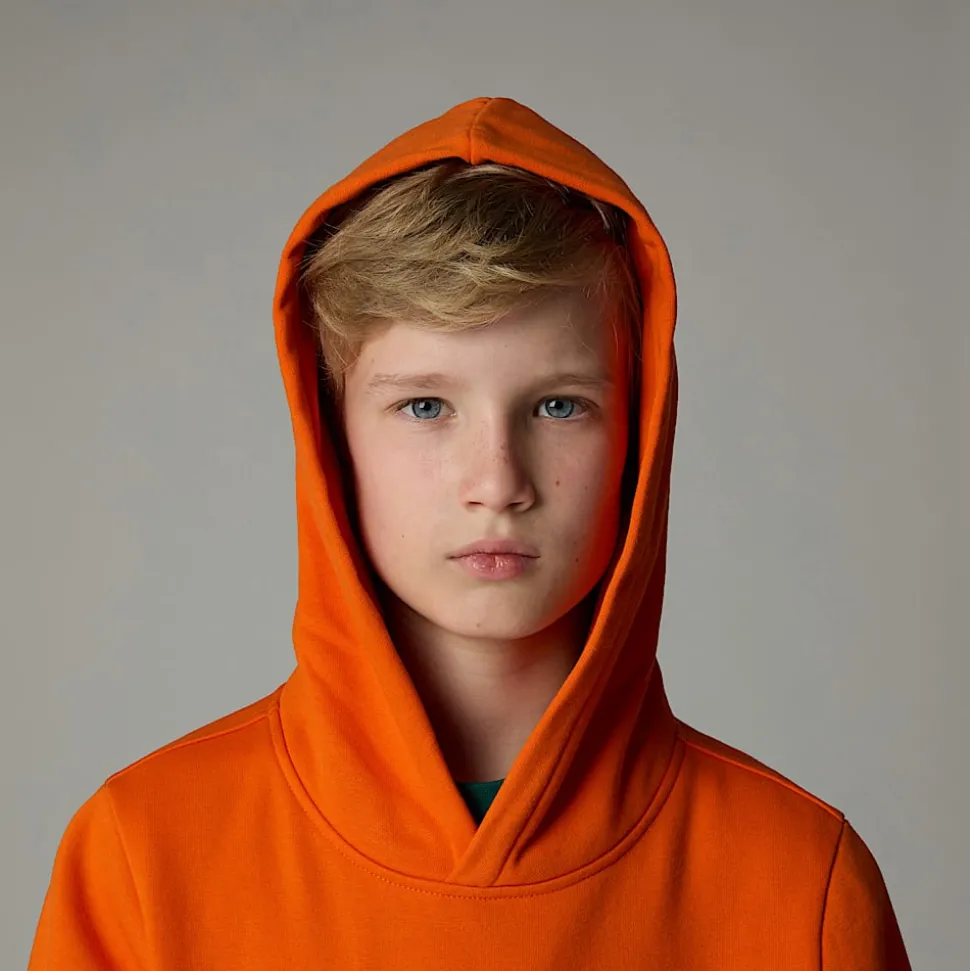 Cheap The North Face Drew Peak Hættetrøje Til Drenge TNF Orange