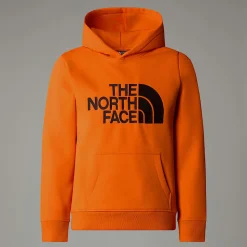 Cheap The North Face Drew Peak Hættetrøje Til Drenge TNF Orange