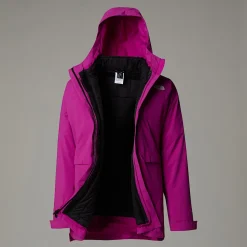 Fashion The North Face DryVent™ Mono Triclimate 3-i-1 Parka Til Damer Deep Mulberry-TNF Black
