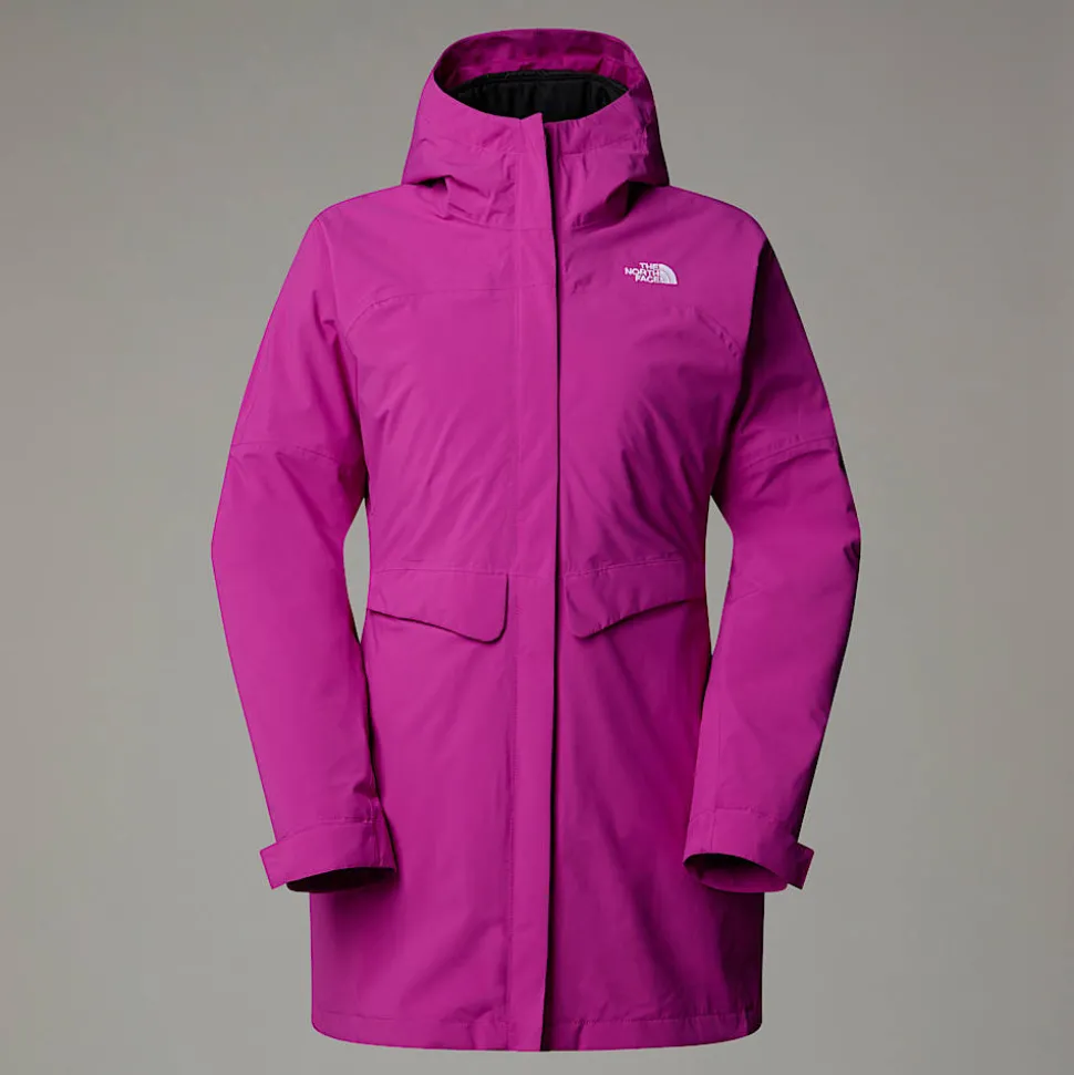 Fashion The North Face DryVent™ Mono Triclimate 3-i-1 Parka Til Damer Deep Mulberry-TNF Black