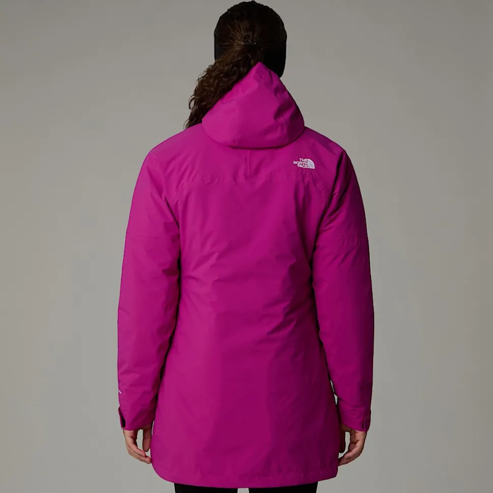 Fashion The North Face DryVent™ Mono Triclimate 3-i-1 Parka Til Damer Deep Mulberry-TNF Black