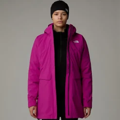 Fashion The North Face DryVent™ Mono Triclimate 3-i-1 Parka Til Damer Deep Mulberry-TNF Black