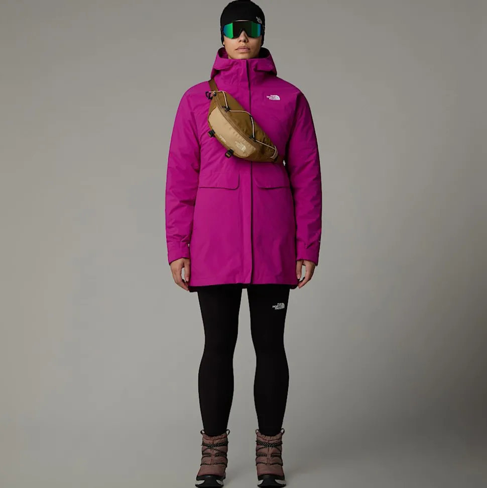 Fashion The North Face DryVent™ Mono Triclimate 3-i-1 Parka Til Damer Deep Mulberry-TNF Black
