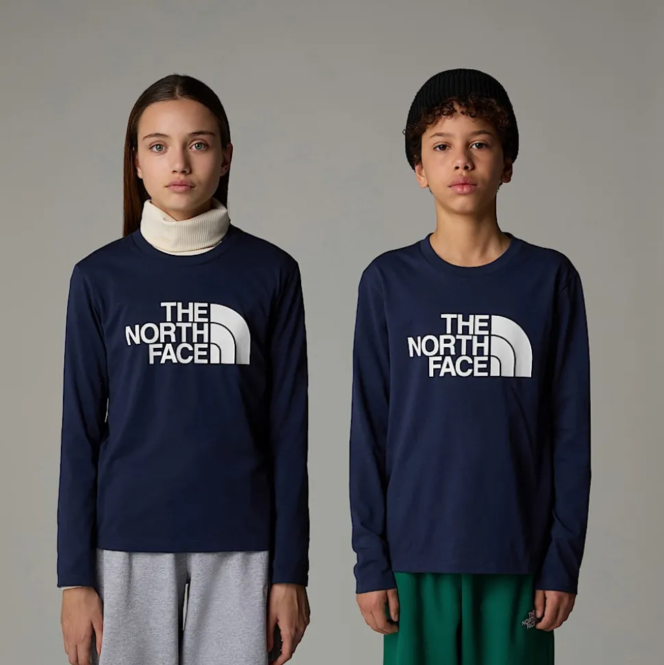 Discount The North Face Easy T-shirt Med Lange ærmer Til Unge Summit Navy