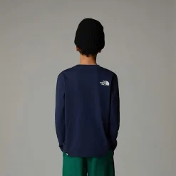 Discount The North Face Easy T-shirt Med Lange ærmer Til Unge Summit Navy