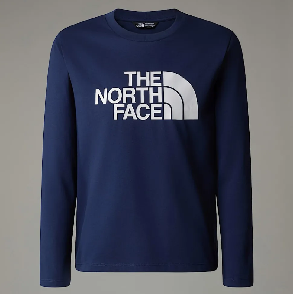 Discount The North Face Easy T-shirt Med Lange ærmer Til Unge Summit Navy