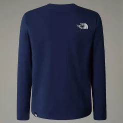 Discount The North Face Easy T-shirt Med Lange ærmer Til Unge Summit Navy