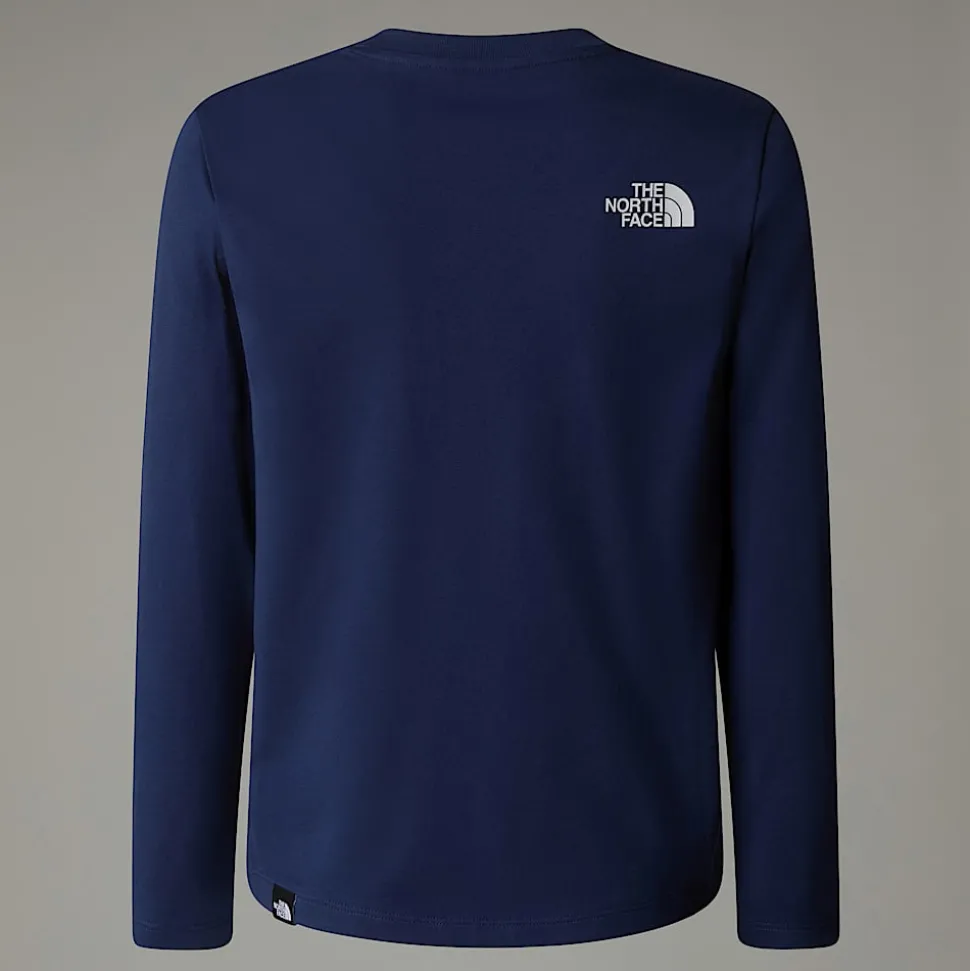 Discount The North Face Easy T-shirt Med Lange ærmer Til Unge Summit Navy