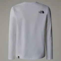 Hot The North Face Easy T-shirt Med Lange ærmer Til Unge TNF White