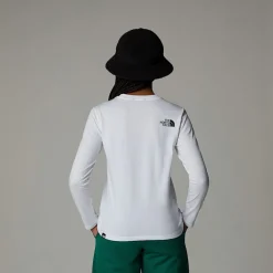 Hot The North Face Easy T-shirt Med Lange ærmer Til Unge TNF White