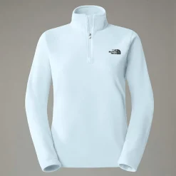 New The North Face Emilia Fleece Med Kvart Lynlås Til Damer ICE BLUE