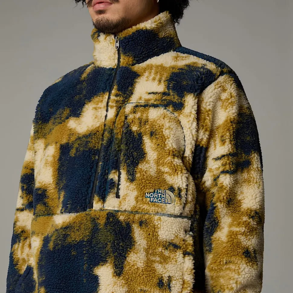 Clearance The North Face Extreme Pile Pullover Fleece Til Herrer Midnight Petrol TNF Bleach Dye Print-TNF Black
