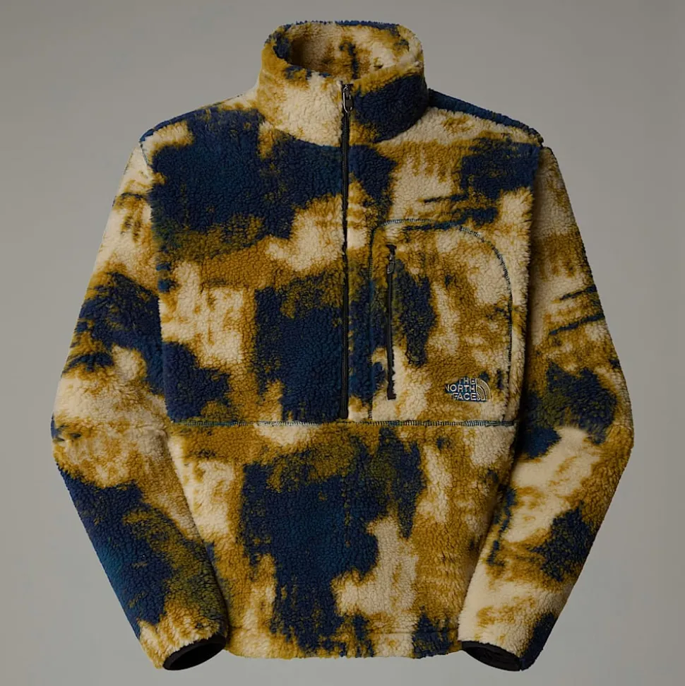 Clearance The North Face Extreme Pile Pullover Fleece Til Herrer Midnight Petrol TNF Bleach Dye Print-TNF Black