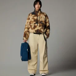 Cheap The North Face Extreme Pile Pullover Fleece Til Damer Gravel TNF Bleach Dye Print-TNF Black