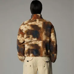 Cheap The North Face Extreme Pile Pullover Fleece Til Damer Gravel TNF Bleach Dye Print-TNF Black