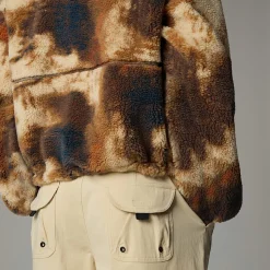 Cheap The North Face Extreme Pile Pullover Fleece Til Damer Gravel TNF Bleach Dye Print-TNF Black