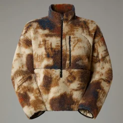 Cheap The North Face Extreme Pile Pullover Fleece Til Damer Gravel TNF Bleach Dye Print-TNF Black