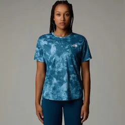 Discount The North Face Flex T-shirt Med Print Til Damer Mallard Blue Micro Halfdome Print