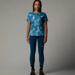 Discount The North Face Flex T-shirt Med Print Til Damer Mallard Blue Micro Halfdome Print