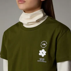 Shop The North Face Flower Graphic Relaxed T-shirt Til Piger Forest Olive