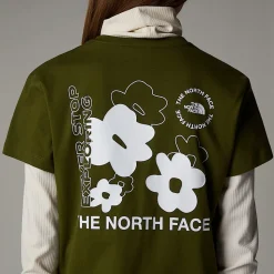 Shop The North Face Flower Graphic Relaxed T-shirt Til Piger Forest Olive