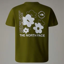 Shop The North Face Flower Graphic Relaxed T-shirt Til Piger Forest Olive