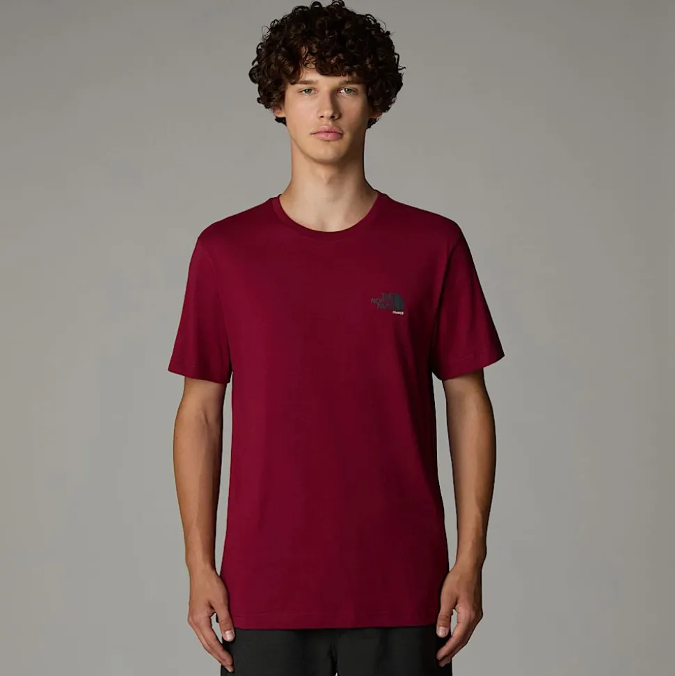 Shop The North Face France Redbox T-shirt Til Herrer Beetroot - Anthracite Grey - White Dune